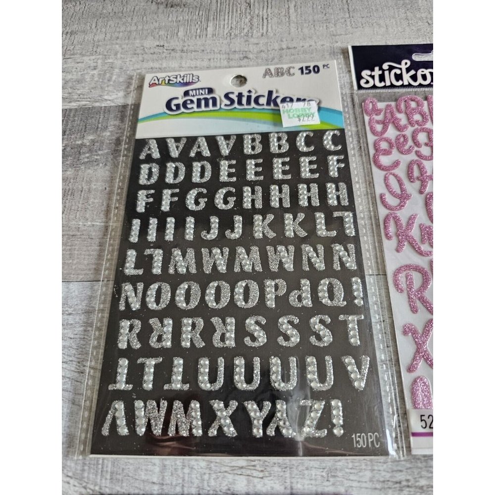 Sticker Lot - Alphabet Scrapbooking Stickers Letters Numbers Sticko Glitter #192 - Picture 4 of 7